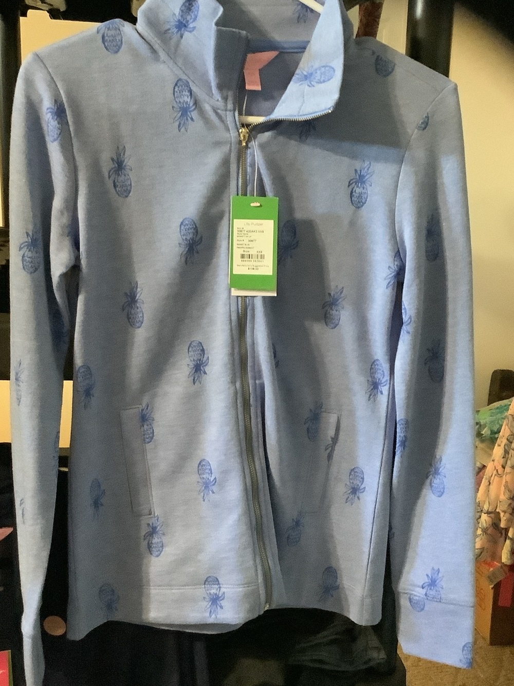 Lilly Pulitzer full zip Bennett Blue Pullover